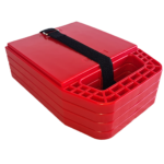 Redfoot Levelling - A Redfoot Levelling 'Anti Ant' Stabiliser Pad with a black strap, suitable for use as outrigger pads.