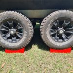 Redfoot Levelling - A truck with two Redfoot Levelling Camper Levellers on the ground.